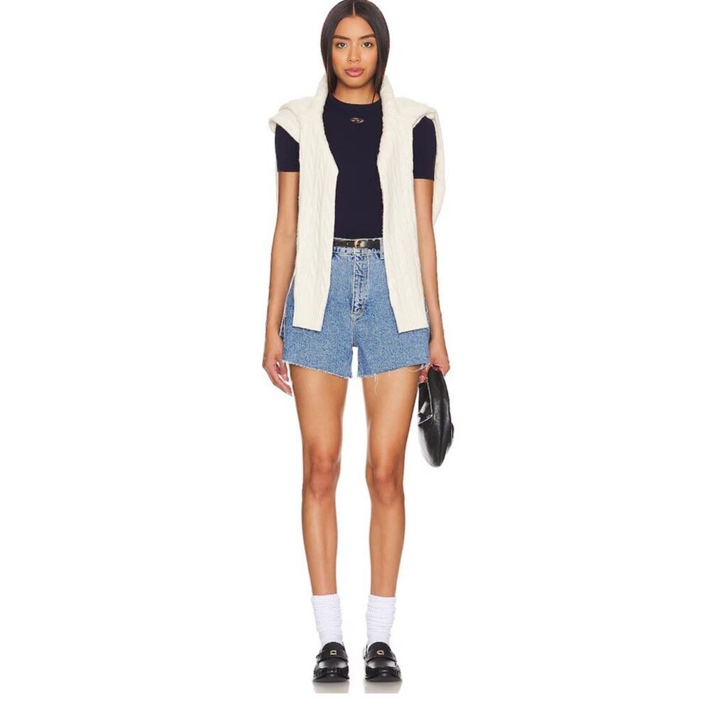 Revolve Abrad Denim Shorts 12 Blue Hi Rise 90’s
 Festival Y2K - Picture 2 of 13